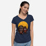 Raiders Of The Lost Cheese-Womens-V-Neck-Tee-jrberger