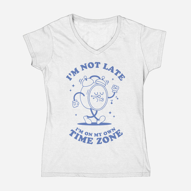 I'm On My Own Time Zone-Womens-V-Neck-Tee-brunopires