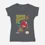 Super Samus Hunter-Womens-V-Neck-Tee-Arinesart