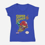 Super Samus Hunter-Womens-V-Neck-Tee-Arinesart