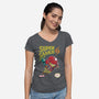 Super Samus Hunter-Womens-V-Neck-Tee-Arinesart