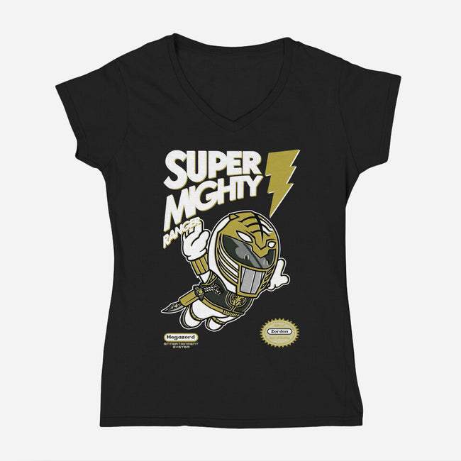 Super Mighty Warrior-Womens-V-Neck-Tee-Arinesart