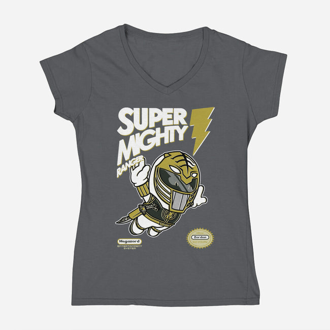 Super Mighty Warrior-Womens-V-Neck-Tee-Arinesart
