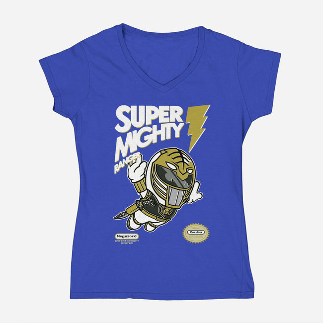 Super Mighty Warrior-Womens-V-Neck-Tee-Arinesart