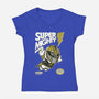 Super Mighty Warrior-Womens-V-Neck-Tee-Arinesart
