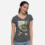Super Mighty Warrior-Womens-V-Neck-Tee-Arinesart