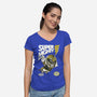 Super Mighty Warrior-Womens-V-Neck-Tee-Arinesart