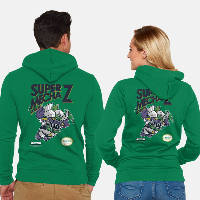 Super Mecha Z-Unisex-Zip-Up-Sweatshirt-Arinesart