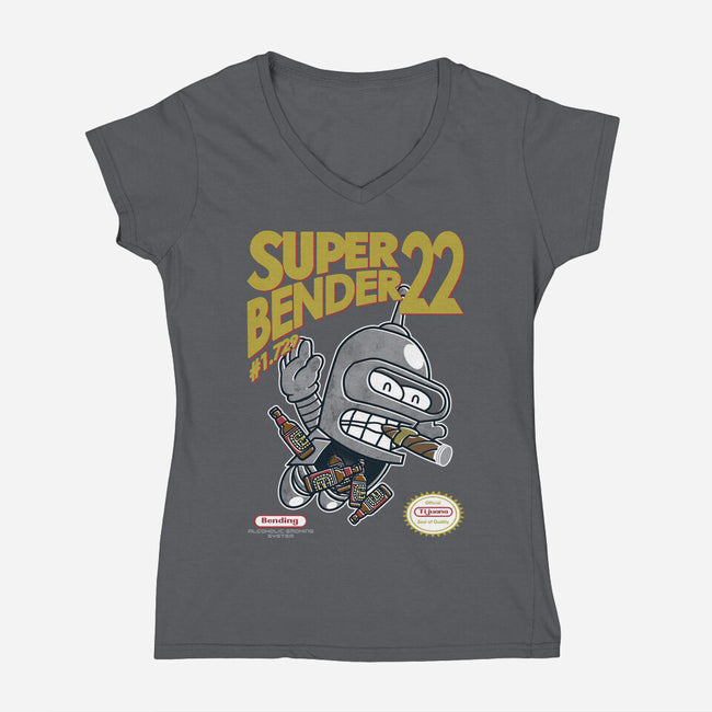 Super Bender 22-Womens-V-Neck-Tee-Arinesart