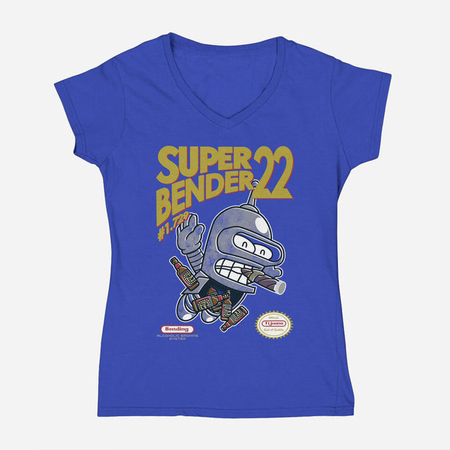 Super Bender 22-Womens-V-Neck-Tee-Arinesart
