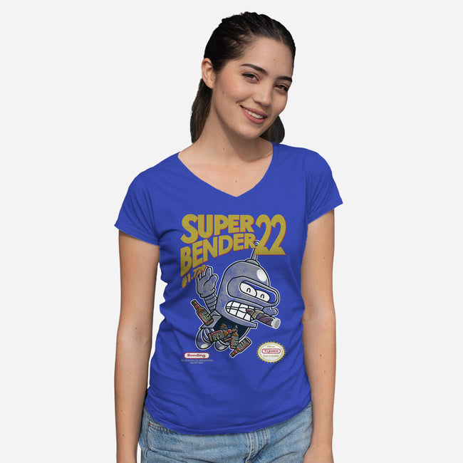 Super Bender 22-Womens-V-Neck-Tee-Arinesart