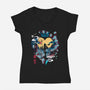 Kingdom Of Courage-Womens-V-Neck-Tee-Arinesart
