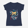 Kingdom Of Courage-Womens-V-Neck-Tee-Arinesart