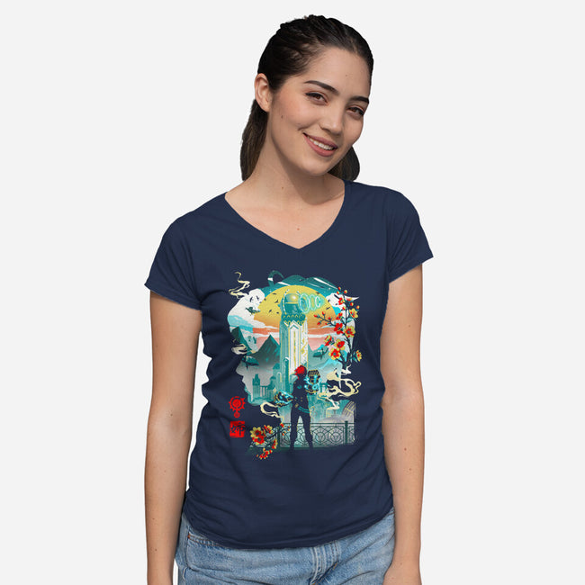 Song Of Vi-Womens-V-Neck-Tee-Arinesart