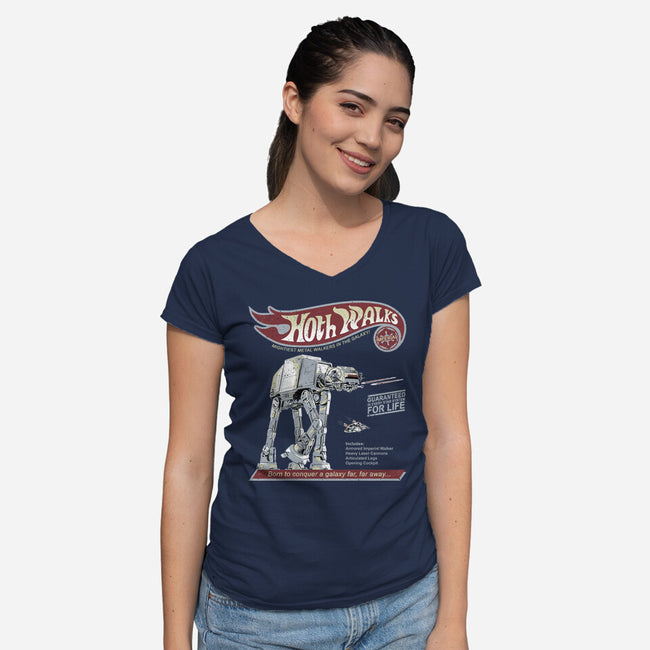 Hoth Walks-Womens-V-Neck-Tee-NMdesign