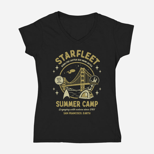 Starfleet Summer Camp-Womens-V-Neck-Tee-retrodivision