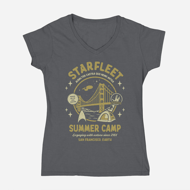 Starfleet Summer Camp-Womens-V-Neck-Tee-retrodivision