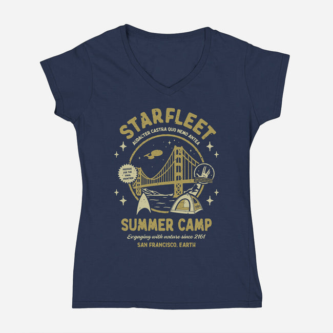 Starfleet Summer Camp-Womens-V-Neck-Tee-retrodivision