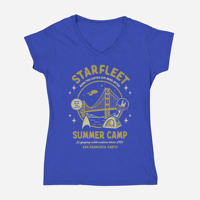 Starfleet Summer Camp-Womens-V-Neck-Tee-retrodivision