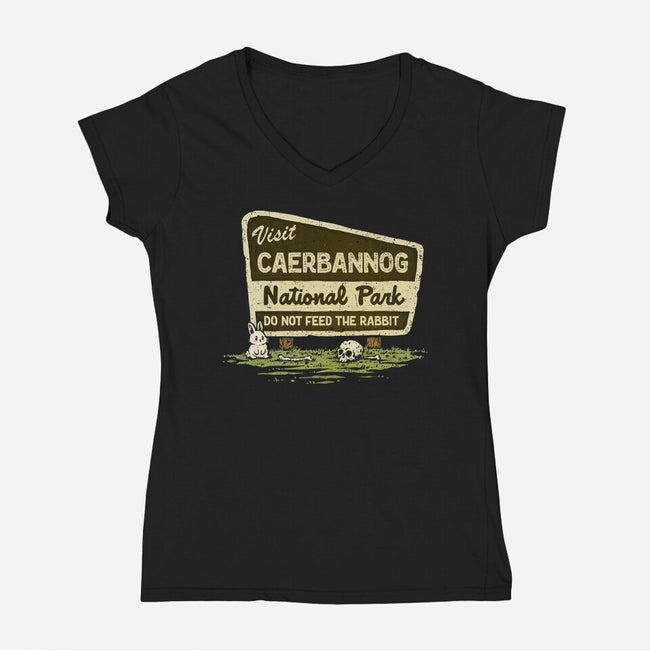 Caerbannog National Park-Womens-V-Neck-Tee-kg07