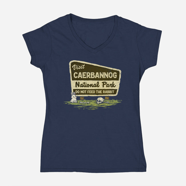 Caerbannog National Park-Womens-V-Neck-Tee-kg07