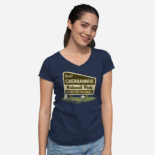 Caerbannog National Park-Womens-V-Neck-Tee-kg07