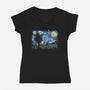 Starry Knights Of Ni-Womens-V-Neck-Tee-Wenceslao A Romero