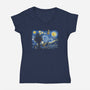 Starry Knights Of Ni-Womens-V-Neck-Tee-Wenceslao A Romero