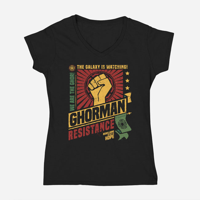 Ghorman Resistance-Womens-V-Neck-Tee-teesgeex
