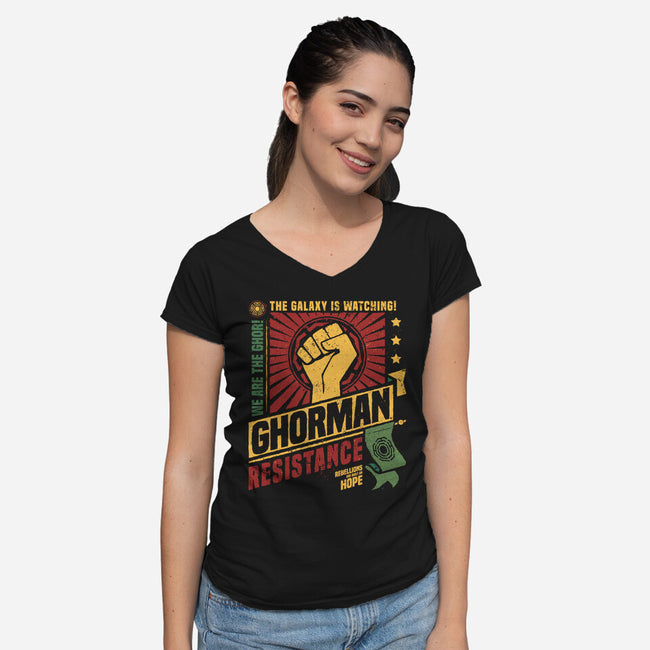 Ghorman Resistance-Womens-V-Neck-Tee-teesgeex