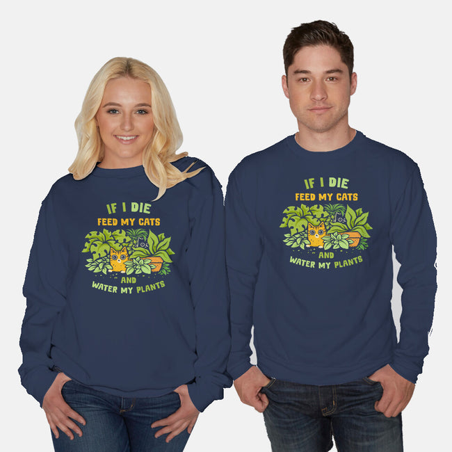 Feed My Cats And Water My Plants-Unisex-Crew Neck-Sweatshirt-kg07