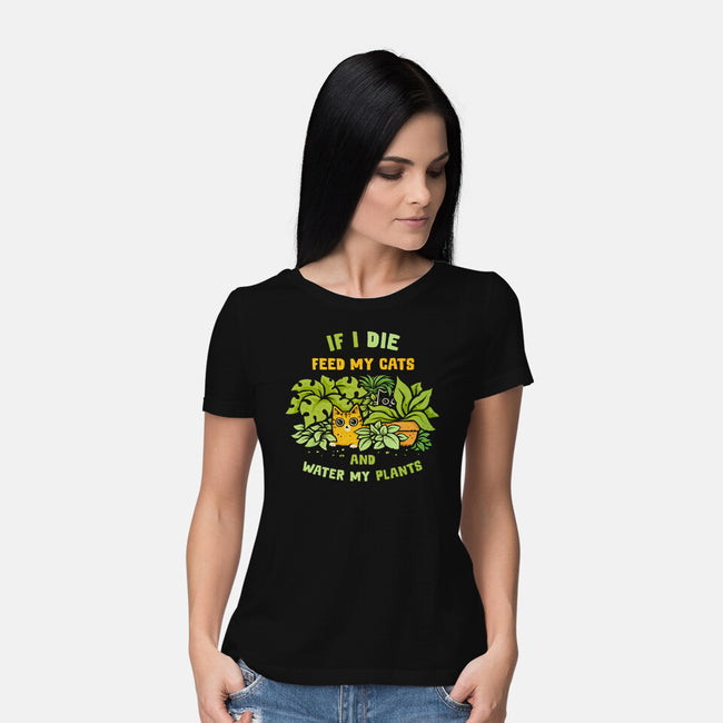 Feed My Cats And Water My Plants-Womens-Basic-Tee-kg07