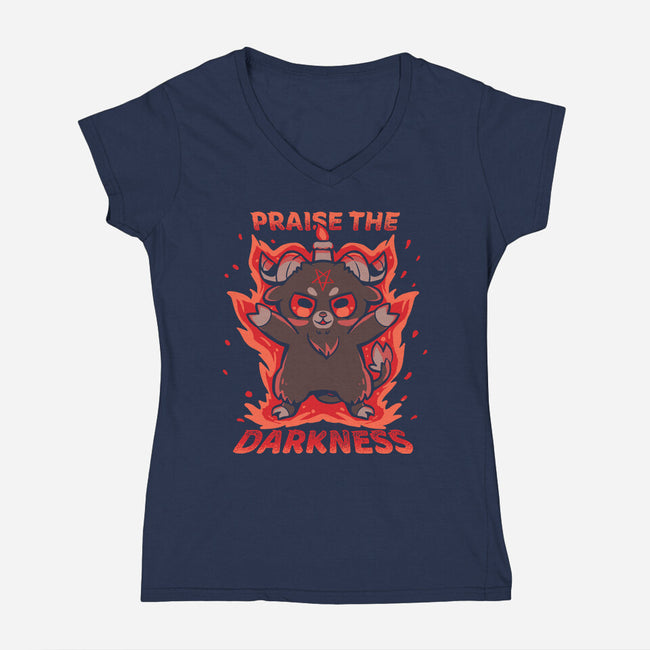 Praise The Darkness-Womens-V-Neck-Tee-TechraNova