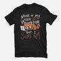 None Of My Work Is Done-Womens-Fitted-Tee-koalastudio