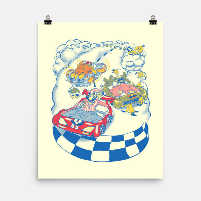 Racecar Bed Race-None-Matte-Poster-SpicyGurry