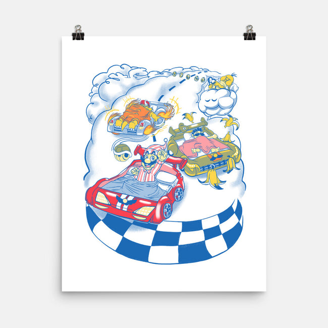 Racecar Bed Race-None-Matte-Poster-SpicyGurry