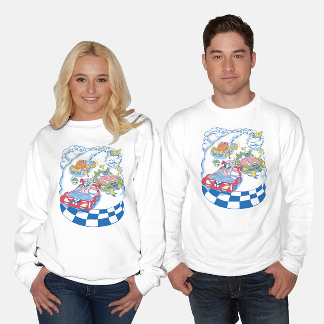 Racecar Bed Race-Unisex-Crew Neck-Sweatshirt-SpicyGurry