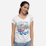 Racecar Bed Race-Womens-V-Neck-Tee-SpicyGurry