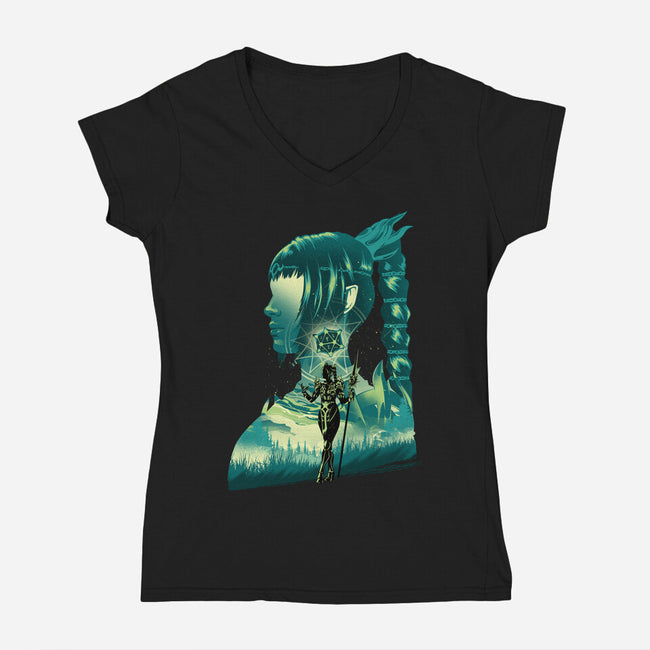 Daughter Of Darkness Shadowheart-Womens-V-Neck-Tee-hypertwenty