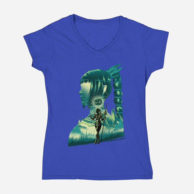 Daughter Of Darkness Shadowheart-Womens-V-Neck-Tee-hypertwenty