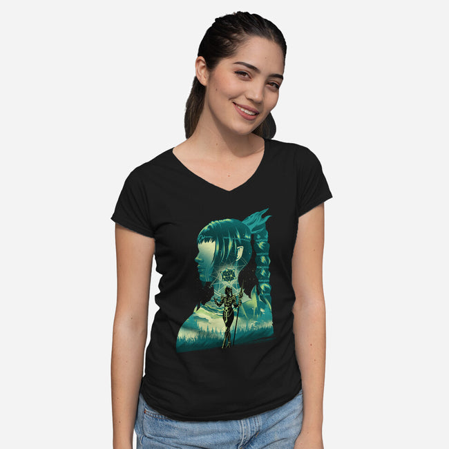 Daughter Of Darkness Shadowheart-Womens-V-Neck-Tee-hypertwenty