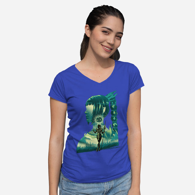 Daughter Of Darkness Shadowheart-Womens-V-Neck-Tee-hypertwenty
