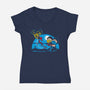 The Fatality Gang-Womens-V-Neck-Tee-demonigote