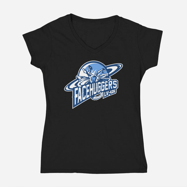 Facehuggers Team-Womens-V-Neck-Tee-demonigote