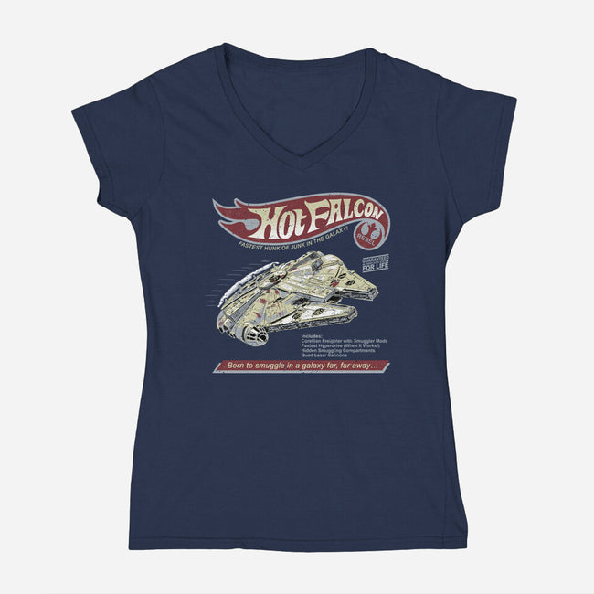 Hot Falcon-Womens-V-Neck-Tee-NMdesign