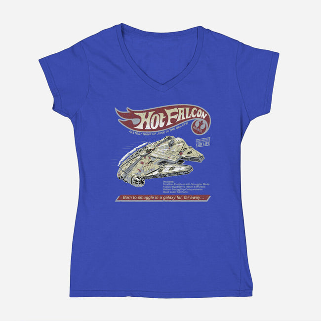 Hot Falcon-Womens-V-Neck-Tee-NMdesign