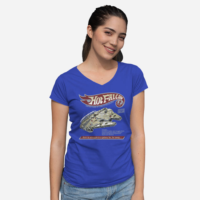 Hot Falcon-Womens-V-Neck-Tee-NMdesign