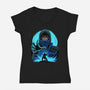 Blue Ninja Fighter-Womens-V-Neck-Tee-rmatix