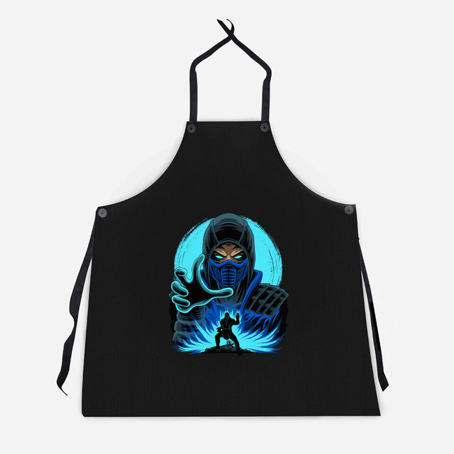 Blue Ninja Fighter-Unisex-Kitchen-Apron-rmatix
