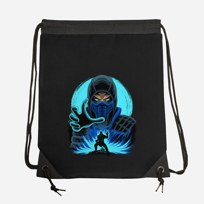Blue Ninja Fighter-None-Drawstring-Bag-rmatix